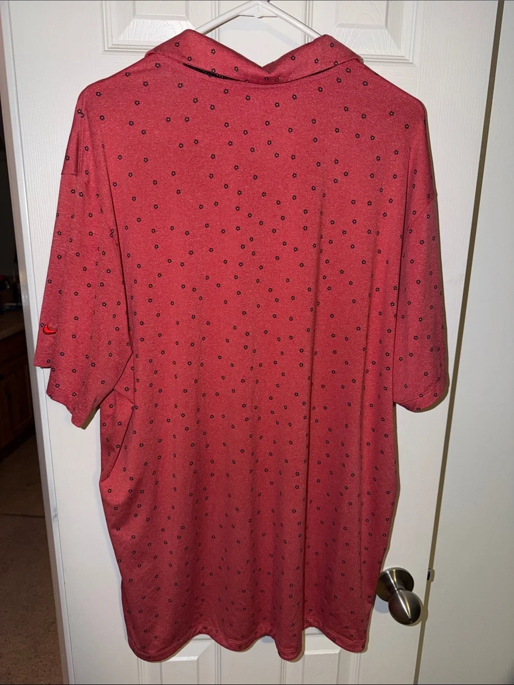 Nike Red Dri-FIT Polo with Micro Dot Print